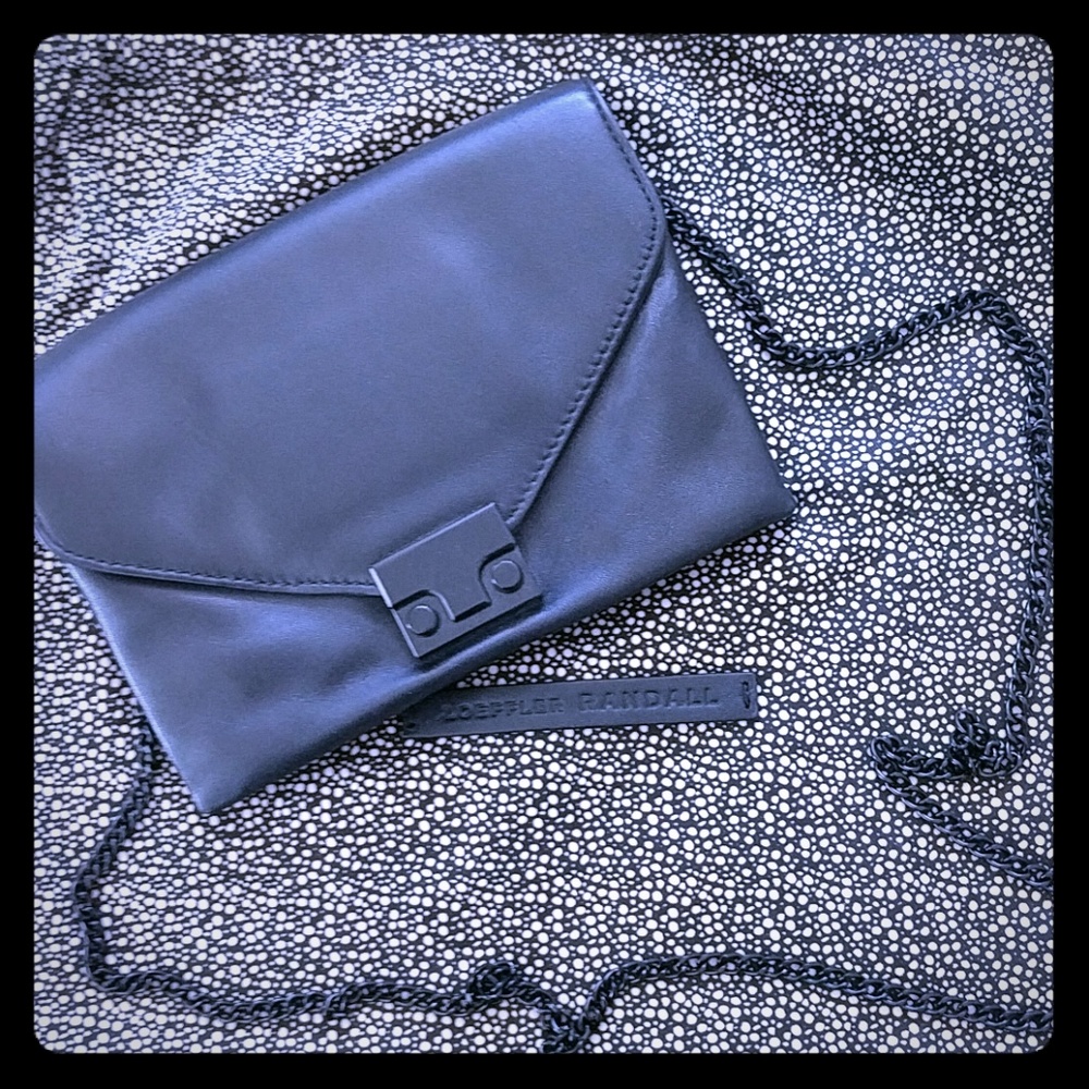 Loeffler Randall Black Envelope Lock Clutch Bag